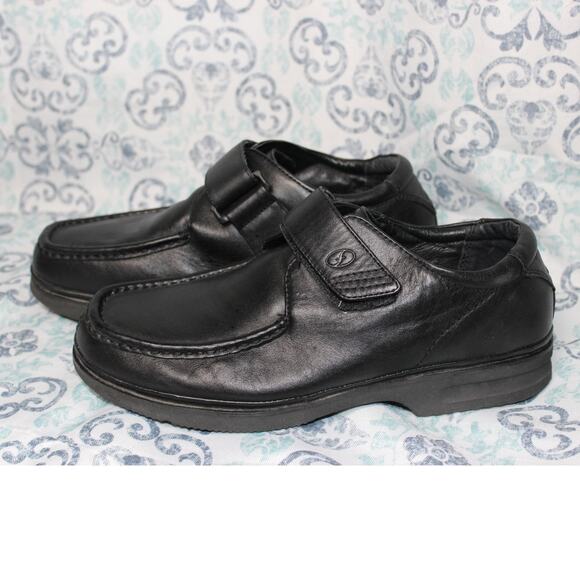Florsheim ComfortTech Mens 18399 Size10(D) All Leather Hook and Loop‎ Black Shoe - Picture 1 of 9
